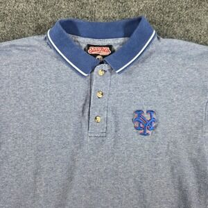 New York Mets Stitches MLB Genuine Merchandise Men's M Polo Embroided Logo Blue